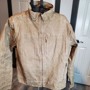 KUHL MENS BURR JACKET 100% Durable Brown Cotton Canvas Jacket SIZE XL